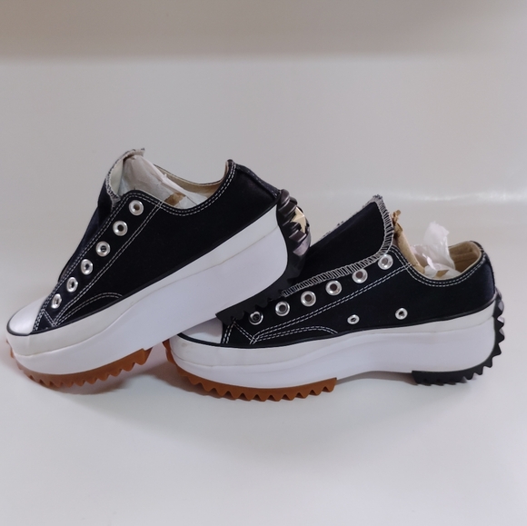 Converse Kids Black Canvas Slip-On Sneakers with White Toecaps and Gum Outsoles - Picture 7 of 9